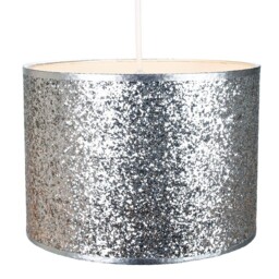 Modern And Designer Bright Silver Glitter Fabric Pendant/lamp Shade