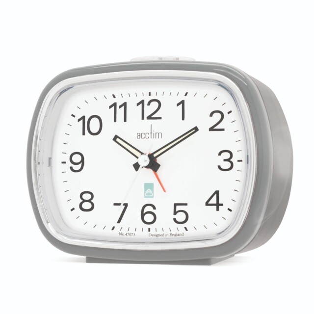 Acctim Camille Analogue Alarm Clock Quartz Luminous Hands Chrome Bezel