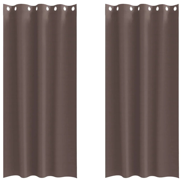 Blackout Curtains With Rings 2 Pcs Polyester Window Treatment Bedroom