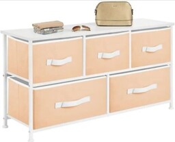 Mdesign Chest Of 5 Drawer Wide Cantaloupe/white