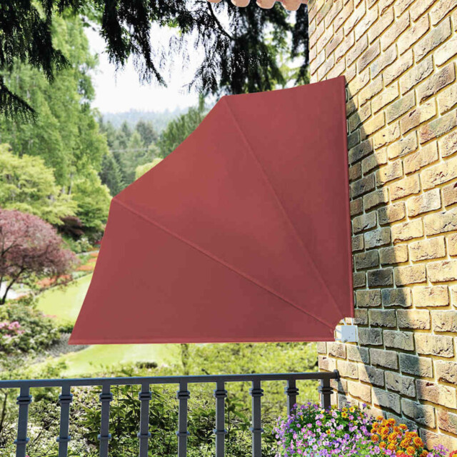 Collapsible Side Awning Terracotta 210x210 Cm Polyester Steel Frame