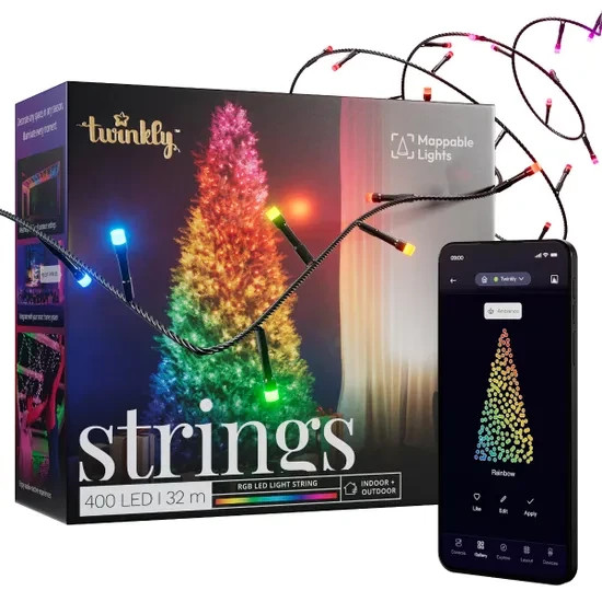 Twinkly Strings 400 Led Gen 2 5 Rgb Smart Christmas Lights 32m App