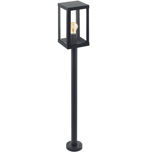 Outdoor Pole With 1 Light Black With Glass D.11 Coll Gl1320