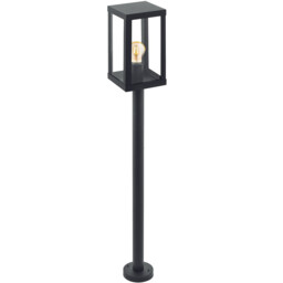 Outdoor Pole With 1 Light Black With Glass D.11 Coll Gl1320