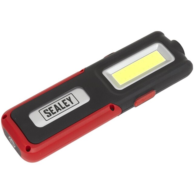 Sealey Rechargeable Inspection Lamp Red 5w Cob + 3w Led + Power Bank