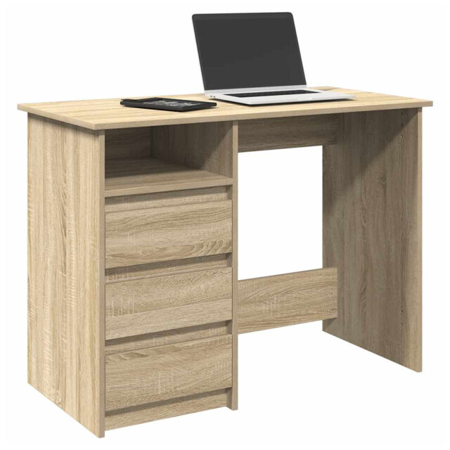 Desk Sonoma Oak 102x50x75cm Engineered Wood Writing Computer Table