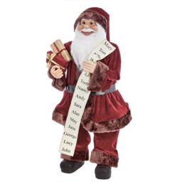 60cm Standing Santa With List Christmas Decoration