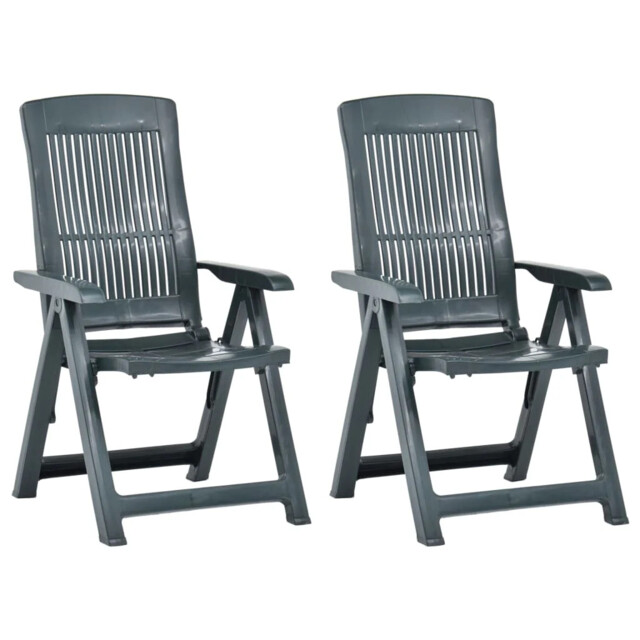 Outdoor Patio 2pcs Plastic Garden Reclining Chairs Set Outside Seats