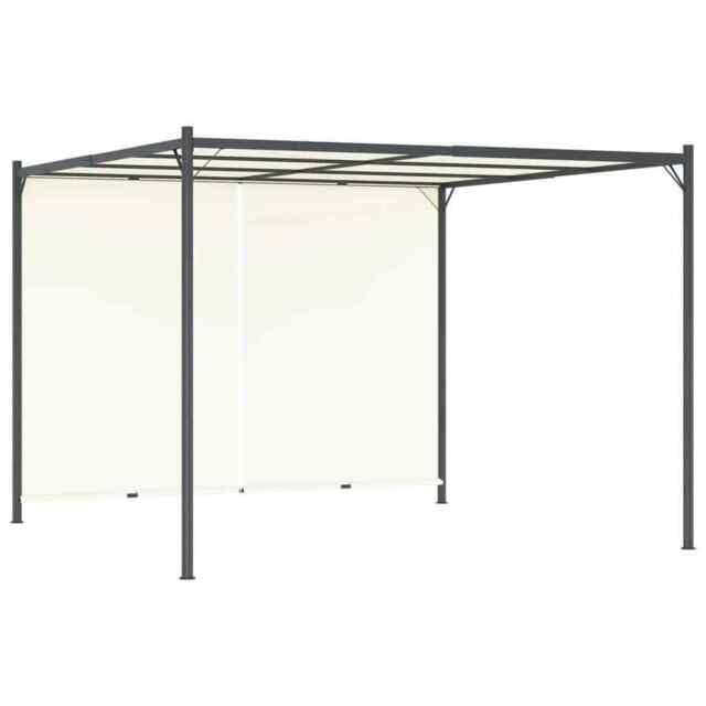 Pergola With Adjustable Roof Cream White 3x3 M Steel Vidaxl