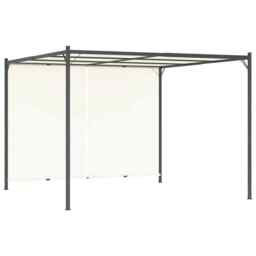 Pergola With Adjustable Roof Cream White 3x3 M Steel Vidaxl