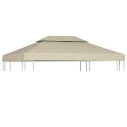 Gazebo Cover Canopy Replacement 310 / M² Beige 3 X 4 M Vidaxl