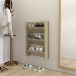 Wall Shoe Cabinet Sonoma Oak 60x18x90 Cm Engineered Wood Vidaxl