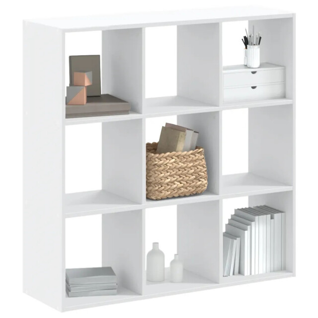 Bookcase White 102x32x102 Cm Engineered Wood Vidaxl