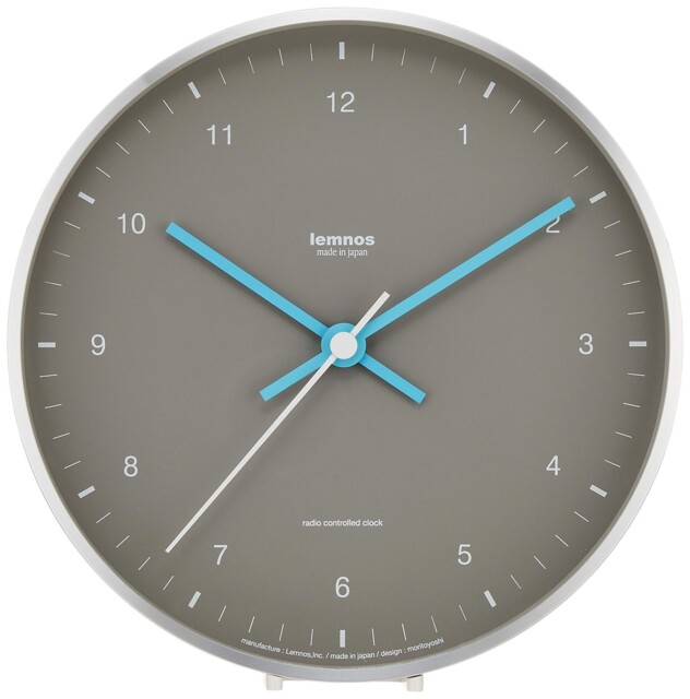 Lemnos Wall & Table Radio Clock Analog Mizuiro Aluminum Grey Mizuiro