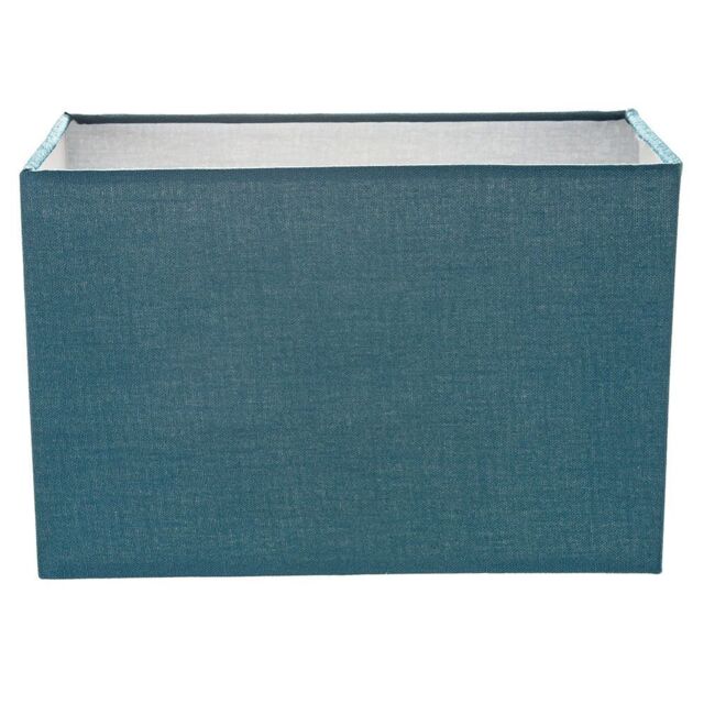 Contemporary And Stylish Vivid Teal Linen Fabric Rectangular Lamp