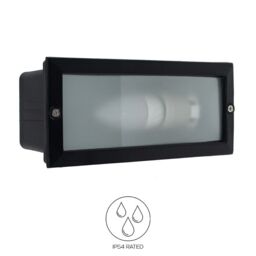 Modern Recessed Black Aluminium Outdoor Garden Brick Wall Light Ip54