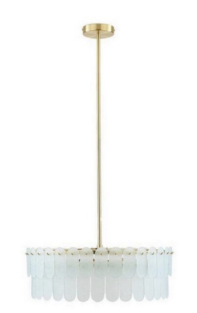 The Very Collection Glass Oval Chandelier Ceiling Light Brushed Brass