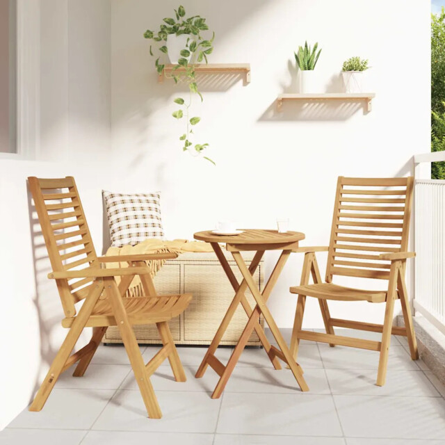 Garden Chairs Brown 52 X 64.5 X 108 Cm Solid Acacia Wood Vidaxl