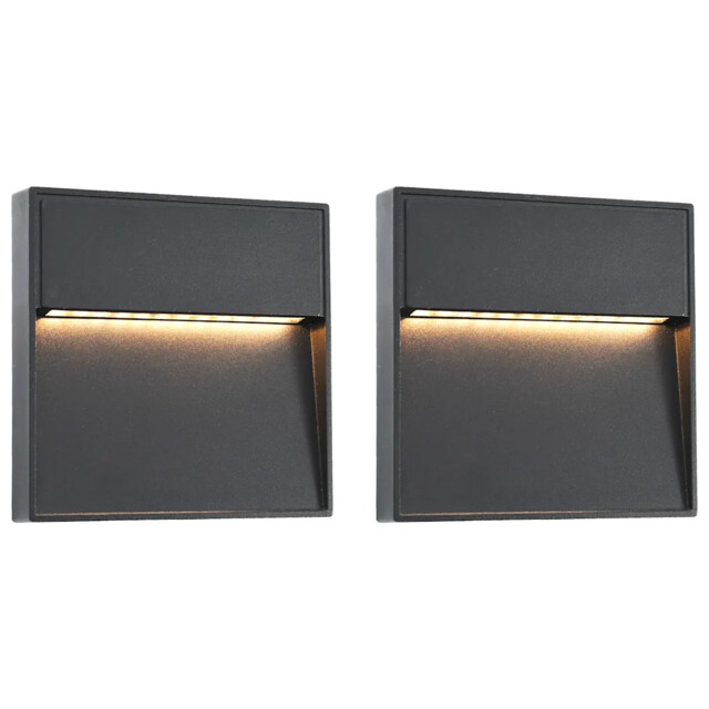 Outdoor Wall Light Black 150x150x26mm Die-cast Aluminium Ip54