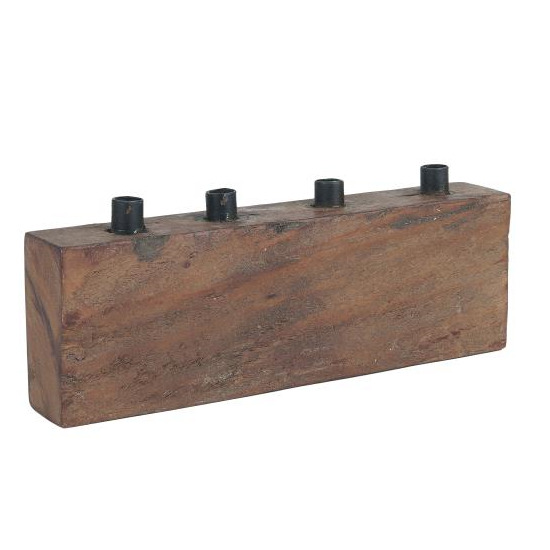 Candle Holder Wood Recycled Unique For 4 Taper Candles By Ib Laursen
