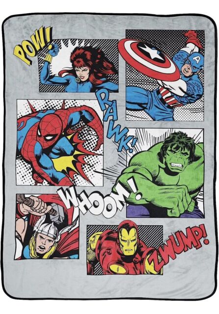 Disney Marvel Comics Plush Fleece Blanket Super Soft 150x100