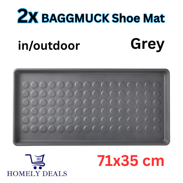 2x Ikea Baggmuck Shoe Mat Plastic Tray For Shoes & Boots – 71 X 35 Cm