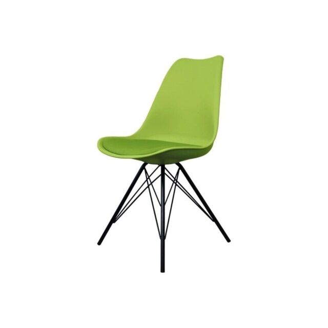 Plastic Dining Chair With Black Metal Legs - Blue Hues - Soho -