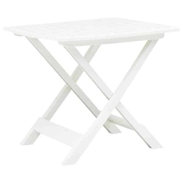 Folding Garden Table White 79x72x70 Cm Plastic Vidaxl by