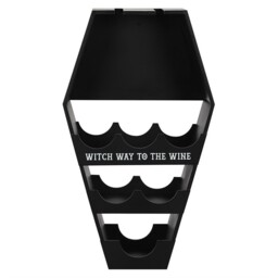 Coffin Wine Rack Shelf Gothic Kitchen Decor Glass Bottle Holder Black