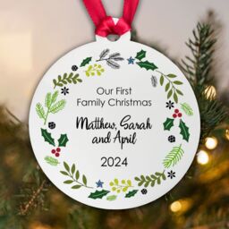 Personalised First Christmas As Family Bauble Baby 2024 Decoration