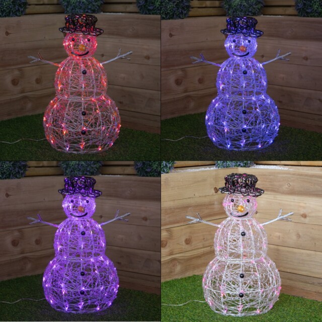 60cm Outdoor Acrylic Snowman Christmas Decoration With Colour Changing