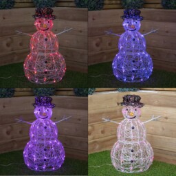 60cm Outdoor Acrylic Snowman Christmas Decoration With Colour Changing