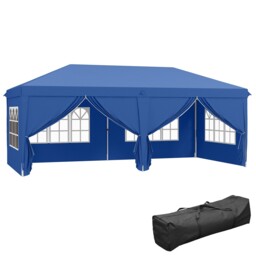 Outsunny 3 X 6 M Pop Up Gazebo Canopy Marquee W/ Storage Bag Blue