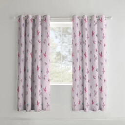 Catherine Lansfield Kids Glamour Princess Eyelet Lined Curtains 66 X