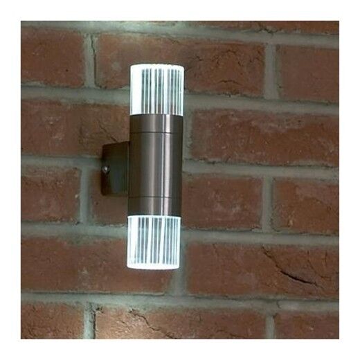 Stainless Steel Ip44 Crystal Diffuser Led Wall Light Up & Down Outdoor