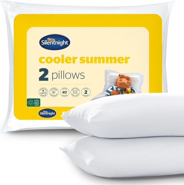 Silentnight Cooler Summer Pillows – Pack Of 2 Soft Medium 2 Count