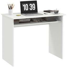 Homcom Modern Computer Desk, Home Office Table, 90 X 50 Cm, White Wood