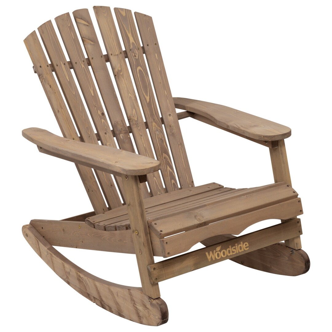 Woodside Rocking Adirondack Chair Outdoor Wooden Garden Patio by