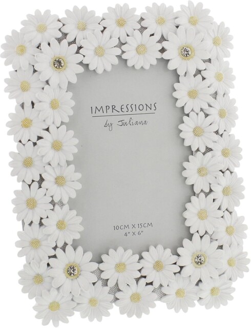 "Daisy White Resin Photo Frame 4"" X 6"""