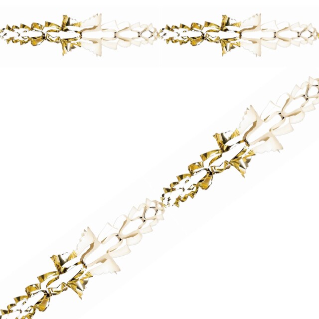 Christmas Foil Ceiling Decorations Gold / Ivory - 20cm 6 Section