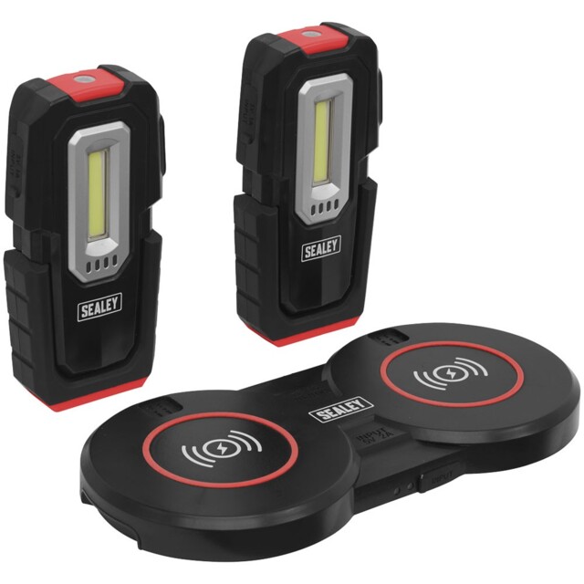 Sealey Inspection Light (x2) 3w & 1w Cob Led & Twin W/less Charging