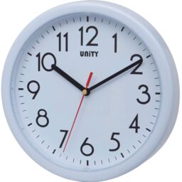 22cm Silent Sweep Wall Clock In White By Unity - In Box