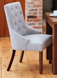 2 X Baumhaus Walnut Grey Accent Upholstered Dining Chairs (cdr03k) Srp
