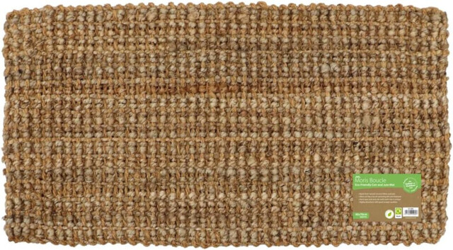 Jvl Moris Hand Spun Boucle Coir Jute Doormat, 40x70cm, Brown