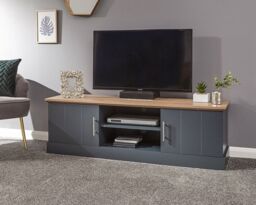 Large Kendal Slate Blue Tv Unit Assembly Option Local Delivery Only