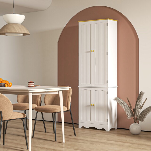 Freestanding Farmhouse Kitchen Cupboard Storage Cabinet With 4