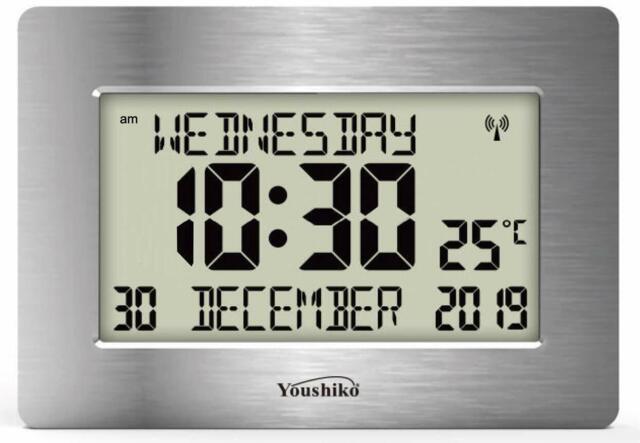 Radio Controlled Wall Clock Large Lcd For Dementia & Alzheimer