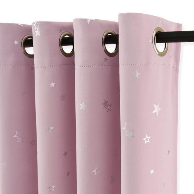 Pony Dance Pink Curtains For Bedroom - 52 X 54 Inch Pink Eyelet Foil