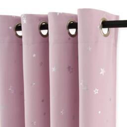 Pony Dance Pink Curtains For Bedroom - 52 X 54 Inch Pink Eyelet Foil