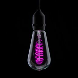 Prolite 4w Led St64 Spiral Funky Filament Lamp Es, Magenta